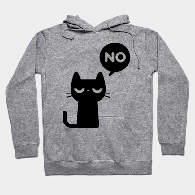 Cat Says No Hoodie by poppoplover